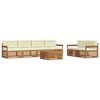 vidaXL Conjunto de sof&aacute;s de exterior 7 uds. Natural y Crema