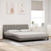 vidaXL Estructura de cama sin colch&oacute;n Hanko tela gris taupe 180x200 cm
