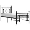 vidaXL Estructura cama sin colchón con estribo metal negro 75x190 cm