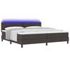 vidaXL Cama tipo Box Spring con LED Marr&oacute;n Oscuro 200 x 200 cm tela