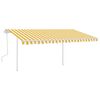 vidaXL Toldo manual retráctil con LED amarillo y blanco 4x3,5 m