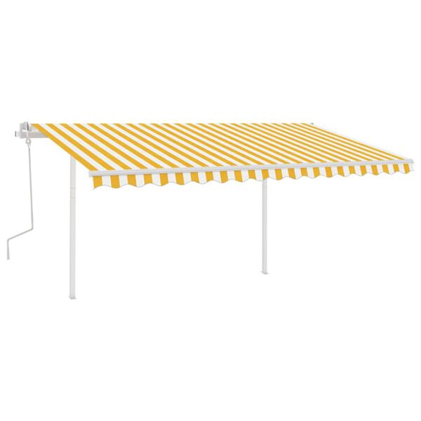 vidaXL Toldo manual retráctil con LED amarillo y blanco 4x3,5 m