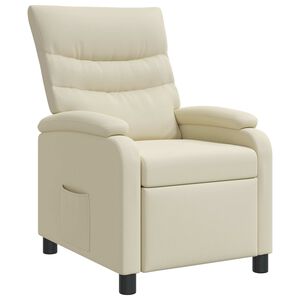vidaXL Recliner Crema Cuero sint&eacute;tico