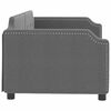 vidaXL Sof&aacute; cama sin colch&oacute;n tela gris oscuro 90x200 cm
