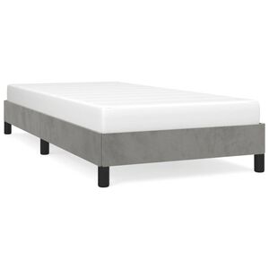 vidaXL Estructura de cama sin colch&oacute;n terciopelo gris claro 100x200 cm