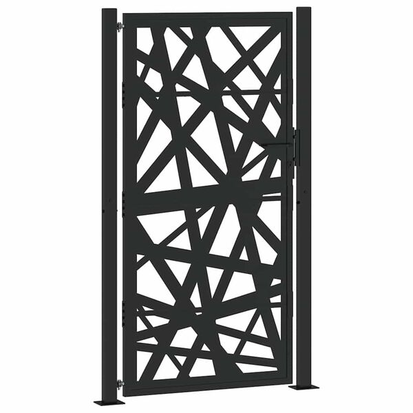 vidaXL Puerta de jard&iacute;n negra 100x175 cm acero dise&ntilde;o ligero