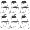 vidaXL Sillas de comedor plegables 6 unidades cuero sintético negro