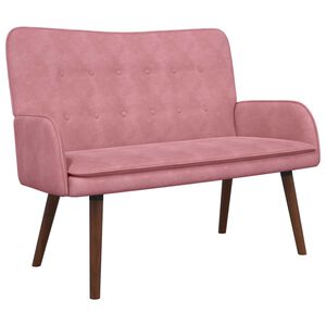 vidaXL Sof&aacute; de 2 Plazas Rosa 115 x 61 x 87 cm Terciopelo