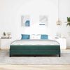 vidaXL Cama tipo Box Spring con colch&oacute;n Verde oscuro 180 x 210 cm tela