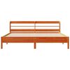 vidaXL Cama sin colch&oacute;n madera maciza de pino marr&oacute;n cera 200x200 cm
