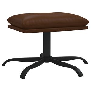 vidaXL Reposapiés cuero sintético brillante marrón 45x29,5x36 cm