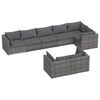 vidaXL Set de muebles de jardín 8 pzas y cojines ratán sintético gris