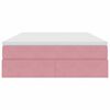 vidaXL Cama con almacenamiento y colch&oacute;n Rosa 140 x 200 cm Terciopelo