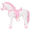 vidaXL Unicornio de peluche de pie blanco y rosa XXL