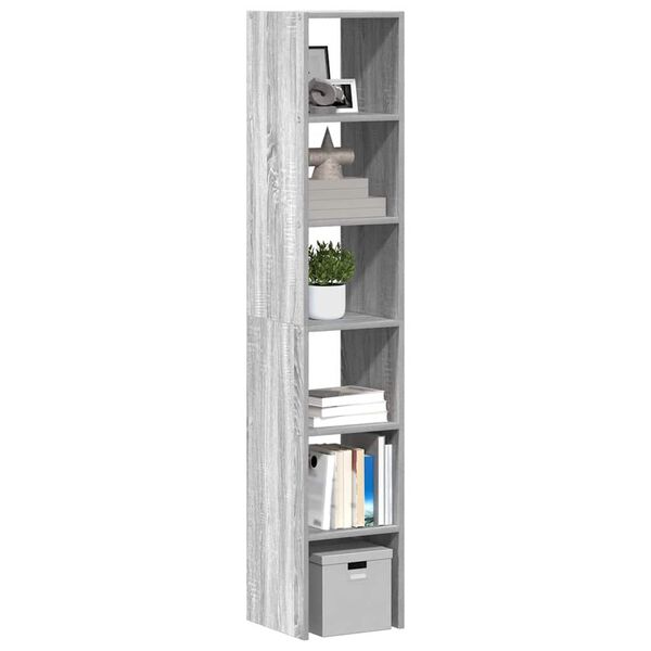 vidaXL Librer&iacute;as 2 uds madera contrachapada apilable sonoma gris