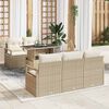 vidaXL Conjunto de sof&aacute; de jard&iacute;n con coj&iacute;n 6 pcs Beige Polirat&aacute;n