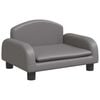 vidaXL Cama para perros de cuero sint&eacute;tico gris 50x40x30 cm