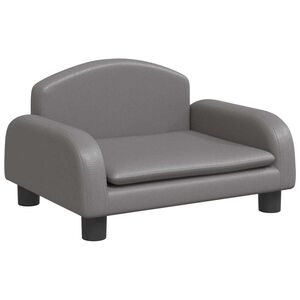 vidaXL Cama para perros de cuero sint&eacute;tico gris 50x40x30 cm