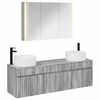 vidaXL Juego de Muebles de Ba&ntilde;o 4 uds. Sonoma gris