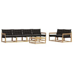 vidaXL Conjunto de sof&aacute;s de exterior 7 pcs Blanco y Negro