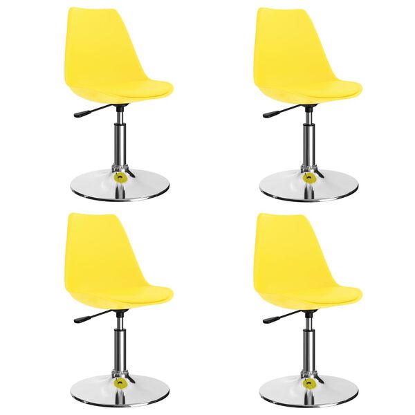 vidaXL Sillas de comedor giratorias 4 uds cuero sint&eacute;tico amarillo