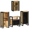 vidaXL Juego de muebles de ba&ntilde;o 4 uds. Marr&oacute;n Madera de mango s&oacute;lido