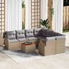 vidaXL Conjunto de sof&aacute;s de jard&iacute;n 9 pcs Beige y Gris Claro