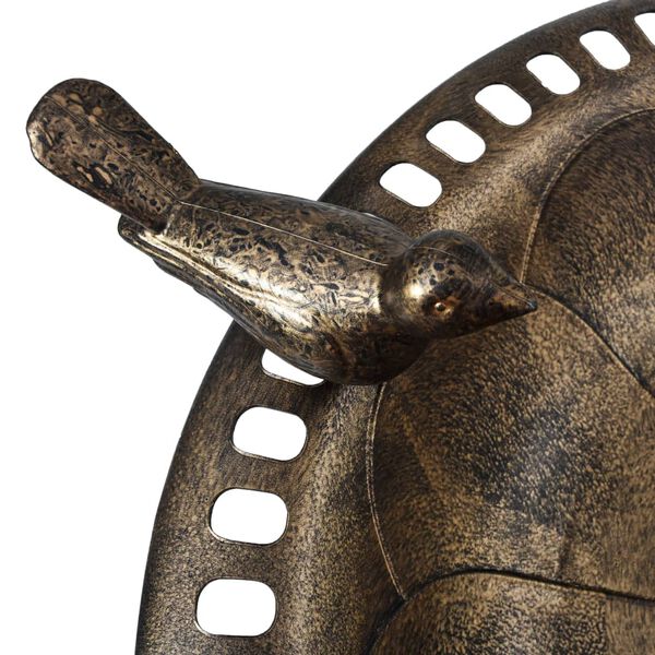 vidaXL Bebedero para p&aacute;jaros de jard&iacute;n pl&aacute;stico color bronce