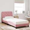 vidaXL Cama con colch&oacute;n terciopelo rosa 80x200 cm