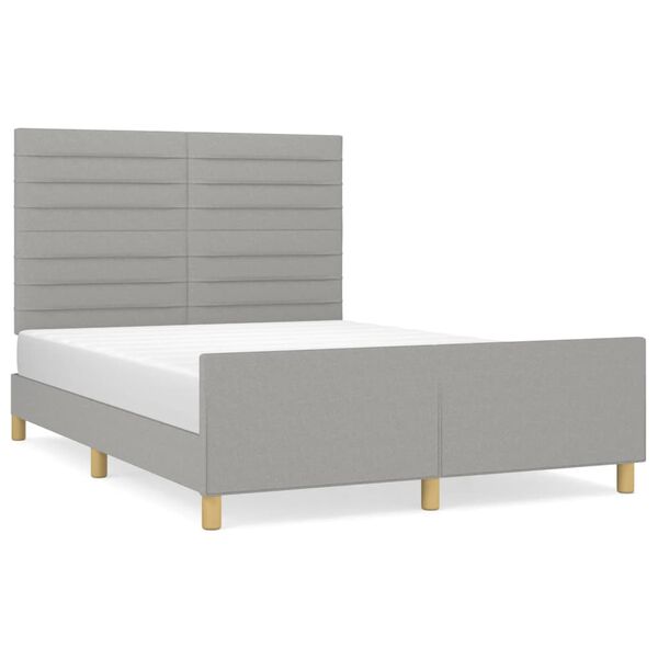 vidaXL Cama sin colch&oacute;n tela gris claro 140x190 cm