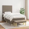 vidaXL Cama box spring con colch&oacute;n tela gris taupe 80x200 cm
