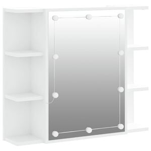 vidaXL Mueble con espejo y luces LED blanco 70x16,5x60 cm