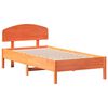 vidaXL Estructura de cama sin colch&oacute;n madera maciza marr&oacute;n 90x190 cm