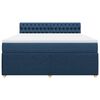 vidaXL Cama box spring con colch&oacute;n tela azul 180x200 cm