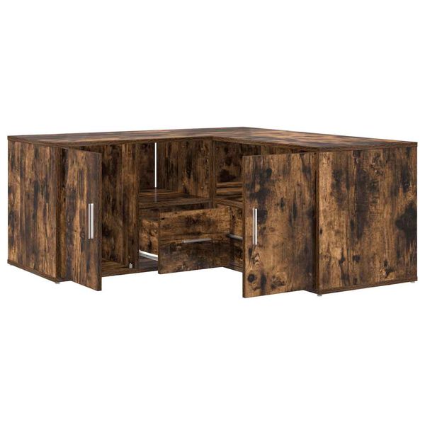 vidaXL Mueble de esquina madera ingenier&iacute;a roble ahumado 160x40x45 cm