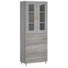 vidaXL Aparador alto madera contrachapada gris sonoma 69,5x34x180 cm