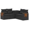vidaXL Juego de Sof&aacute; 5 uds. Negro 179 x 179 x 85 cm