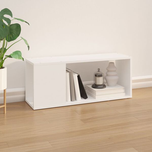 vidaXL Mueble para TV madera contrachapada blanco 80x24x32 cm