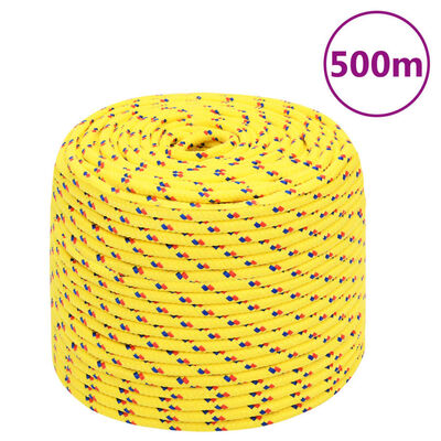 vidaXL Cuerda de barco polipropileno amarillo 6 mm 500 m