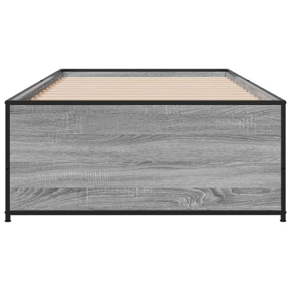 vidaXL Estructura cama madera ingenier&iacute;a metal gris Sonoma 90x200 cm