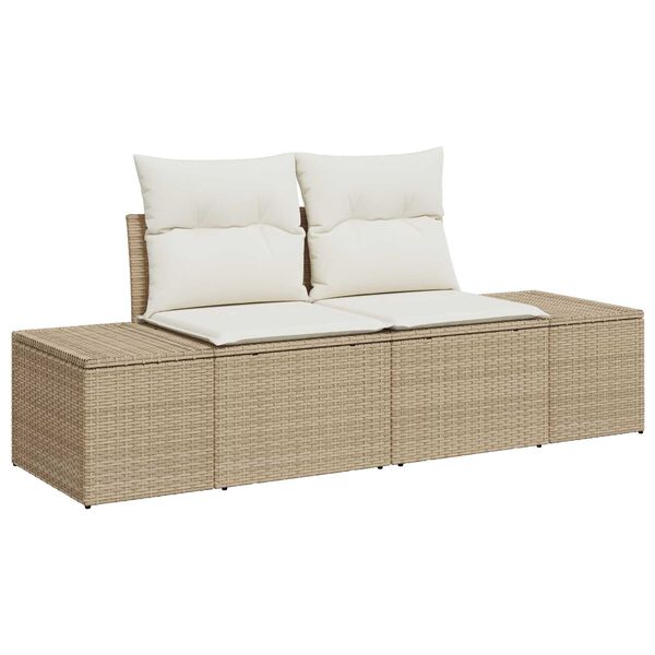 vidaXL Conjunto de sof&aacute; de jard&iacute;n con coj&iacute;n 11 pcs Beige y Crema