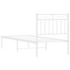 vidaXL Estructura cama sin colch&oacute;n con cabecero metal blanco 75x190 cm