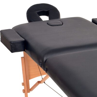vidaXL Camilla de masaje plegable 2 zonas 10 cm grosor negra