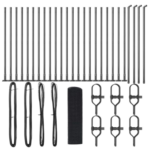 vidaXL Poste de Valla Gris 50 x 0,5 m (malla de 19 x 19 mm)