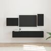 vidaXL Conjunto de mueble para TV de pared 4 pcs Negro