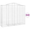 vidaXL Cestas gaviones 40 uds forma de arco hierro 200x50x160/180 cm
