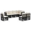 vidaXL Conjunto de sof&aacute;s de jard&iacute;n 8 pcs Negro rat&aacute;n sint&eacute;tico