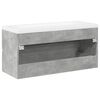 vidaXL Set muebles de ba&ntilde;o 2 piezas madera contrachapada gris hormig&oacute;n