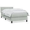 vidaXL Cama box spring con colch&oacute;n terciopelo gris claro 80x220 cm