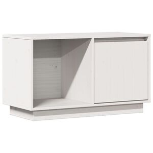 vidaXL Mueble para TV de madera maciza de pino blanco 74x35x44 cm